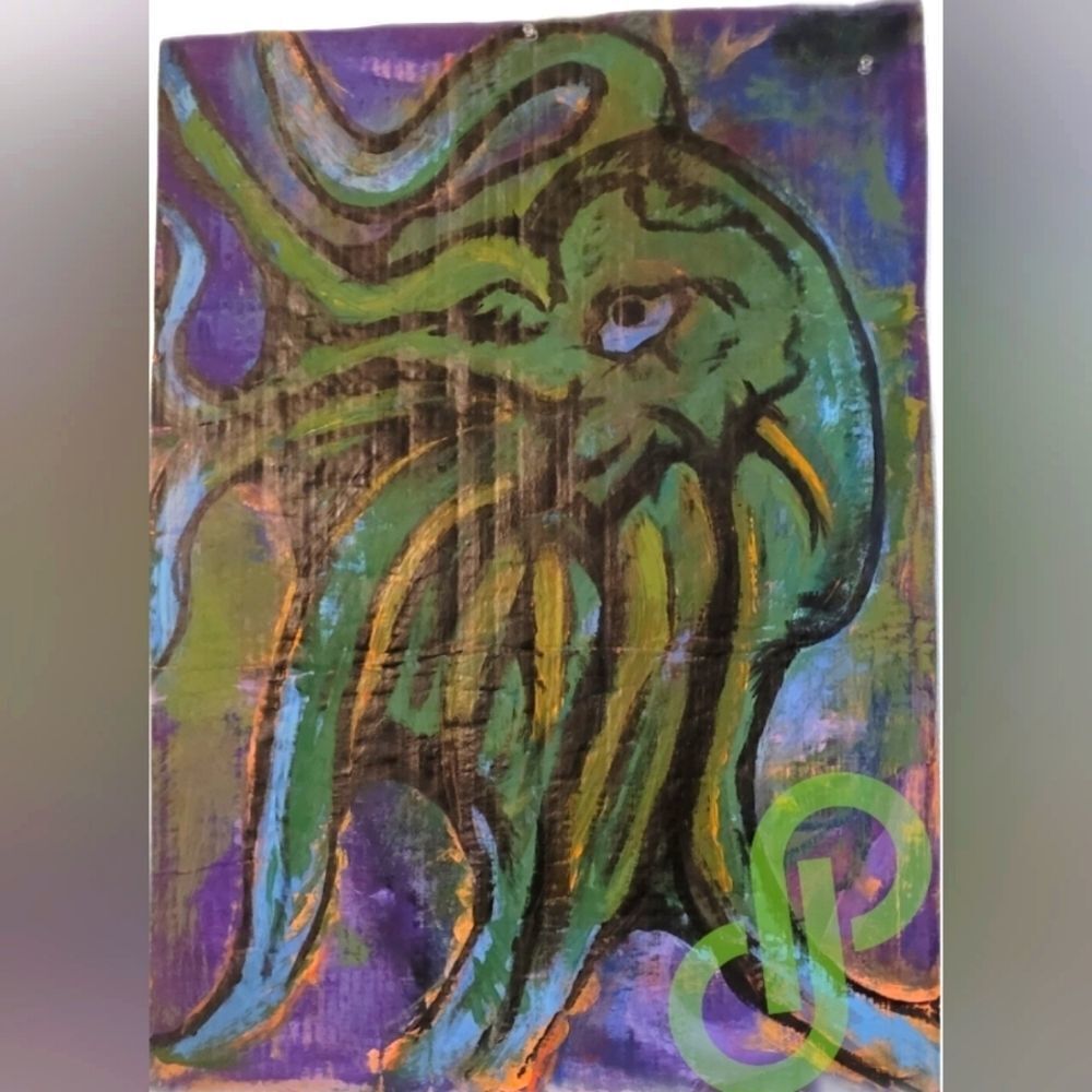 Hand painted colorful octopus